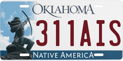 OK license plate 311AIS