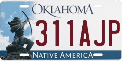 OK license plate 311AJP