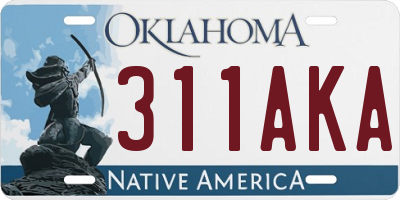 OK license plate 311AKA
