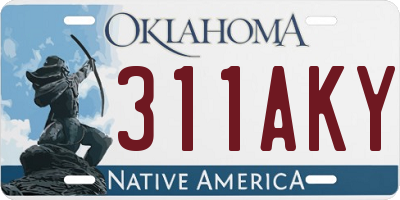 OK license plate 311AKY