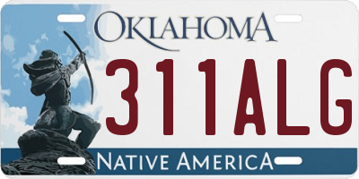 OK license plate 311ALG