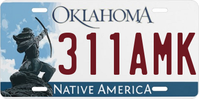 OK license plate 311AMK