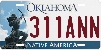 OK license plate 311ANN