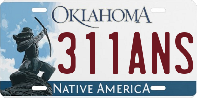 OK license plate 311ANS