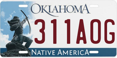 OK license plate 311AOG