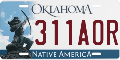 OK license plate 311AOR