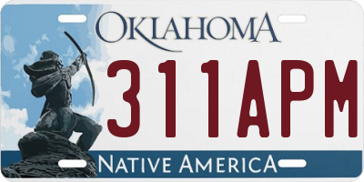 OK license plate 311APM