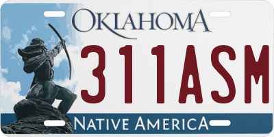 OK license plate 311ASM