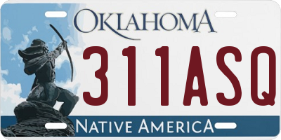 OK license plate 311ASQ