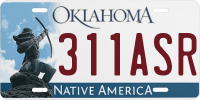 OK license plate 311ASR