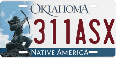 OK license plate 311ASX