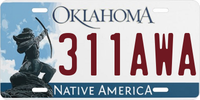 OK license plate 311AWA