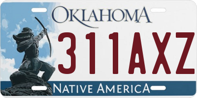 OK license plate 311AXZ
