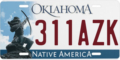 OK license plate 311AZK