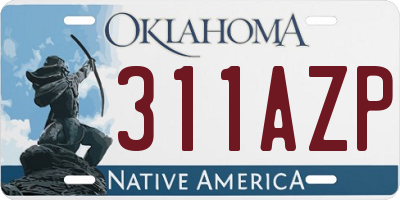 OK license plate 311AZP