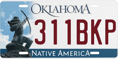 OK license plate 311BKP