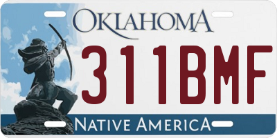 OK license plate 311BMF