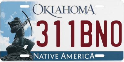 OK license plate 311BNO