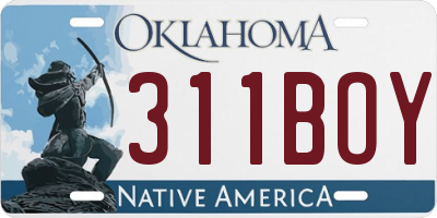OK license plate 311BOY