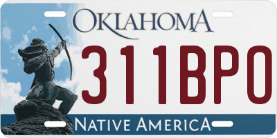 OK license plate 311BPO