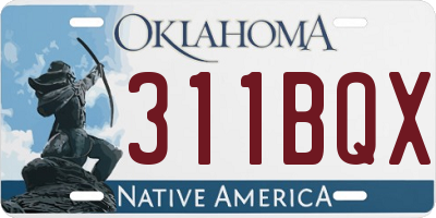 OK license plate 311BQX