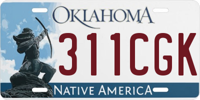 OK license plate 311CGK