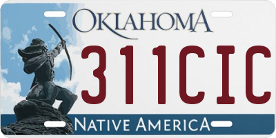 OK license plate 311CIC