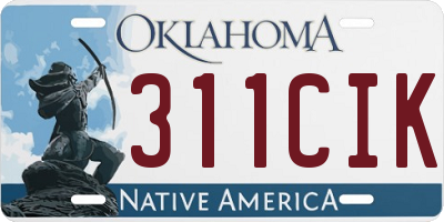 OK license plate 311CIK