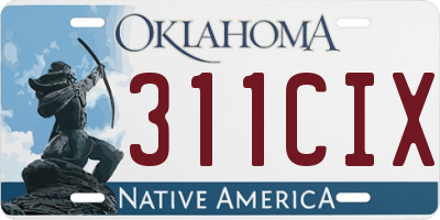 OK license plate 311CIX