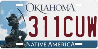 OK license plate 311CUW