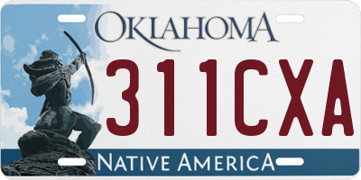 OK license plate 311CXA