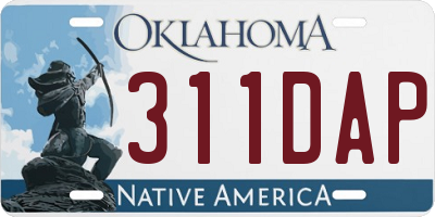 OK license plate 311DAP