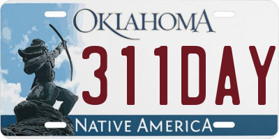 OK license plate 311DAY