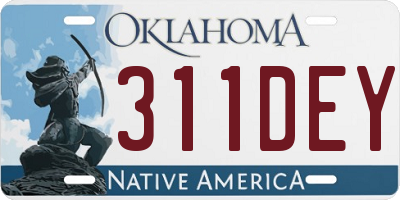 OK license plate 311DEY