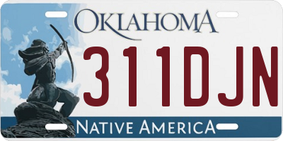 OK license plate 311DJN