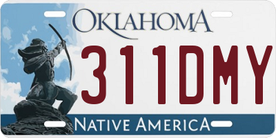 OK license plate 311DMY