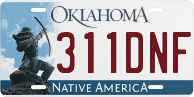OK license plate 311DNF
