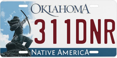 OK license plate 311DNR