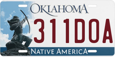OK license plate 311DOA