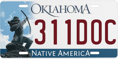 OK license plate 311DOC