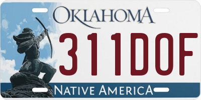 OK license plate 311DOF