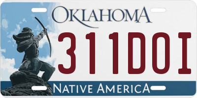 OK license plate 311DOI
