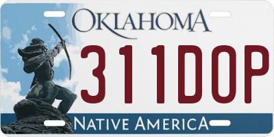 OK license plate 311DOP