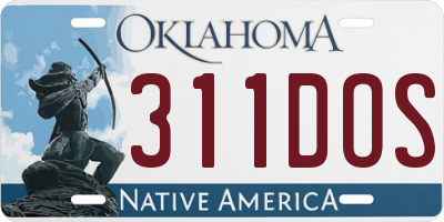 OK license plate 311DOS