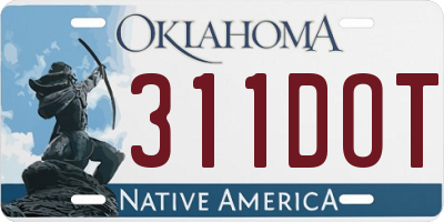 OK license plate 311DOT