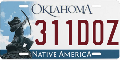 OK license plate 311DOZ