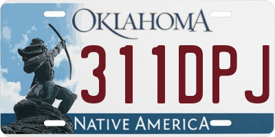 OK license plate 311DPJ
