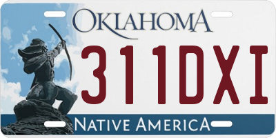 OK license plate 311DXI