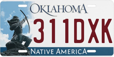 OK license plate 311DXK