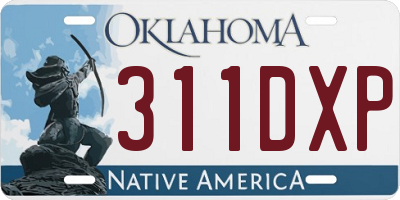 OK license plate 311DXP